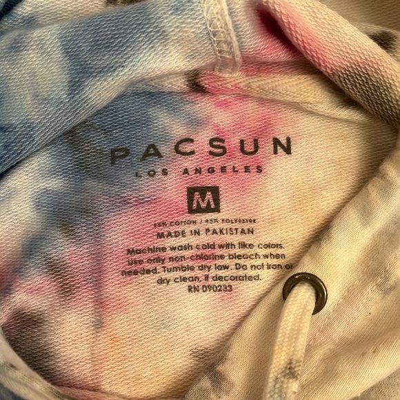 PacSun Tie Dyed Obsessed multicolor front pocket hoodie M - Picture 7 of 8